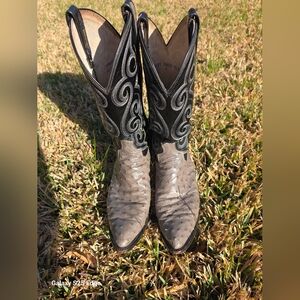 Dan Post Mens 10B Gray and Black Western Cowboy  Boots